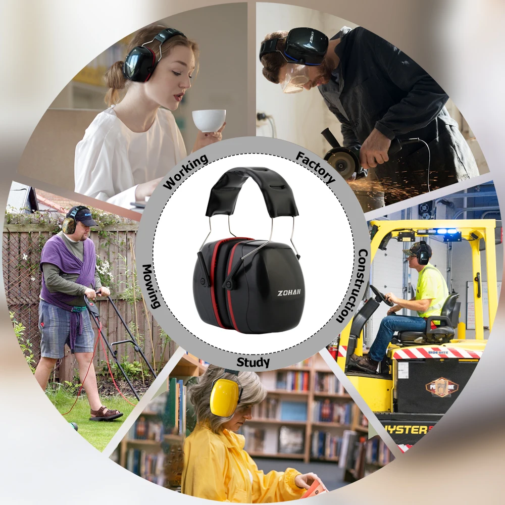 

ZOHAN Ear Protection Safety Ear Muffs Hearing Protectors Adjustable Headband Noise Reduction Earmuffs Shooting Hunting Muffs