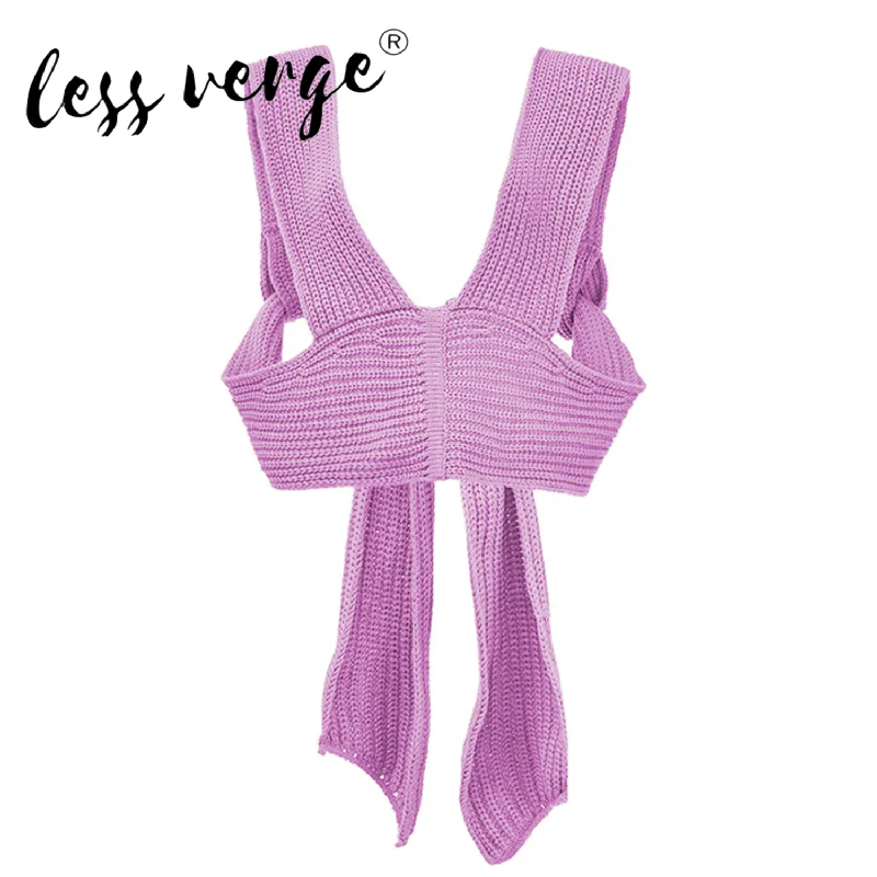 

Lessverge Spring/summer/autumn/winter Inside and Outside Wear DIY Style Changeable Woolen tie-up Top