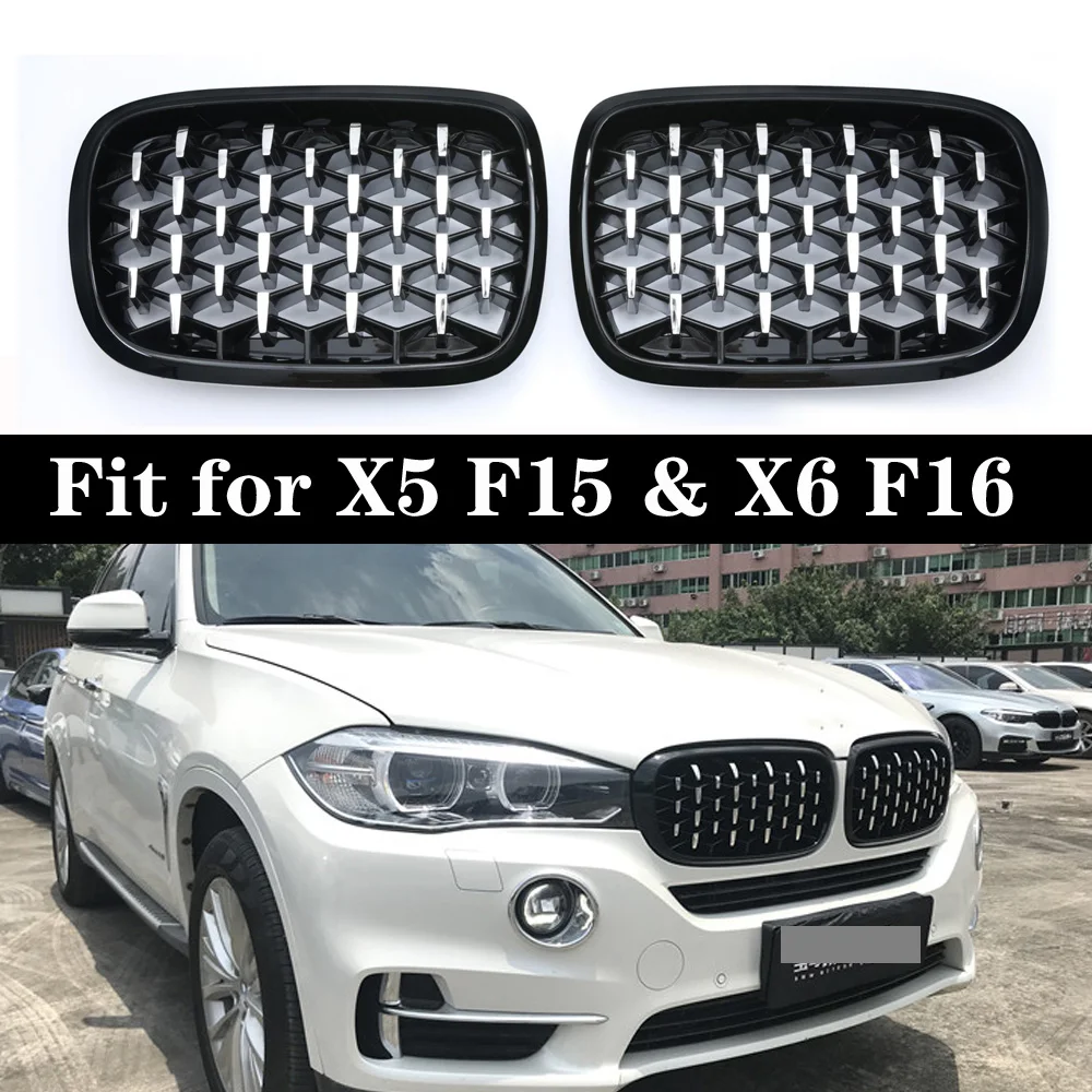 Алмазные гоночные грили для BMW X5 F15 X6 F16 передняя ножевая решетка бампер|Гоночные