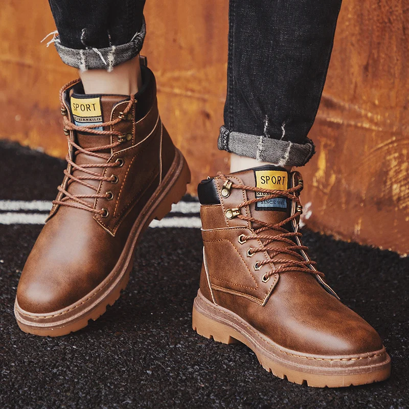 

New Men HIgh Top Matin Boots Winter Boots Waterproof Snow Boots Bottes Pour Hommes Men Fashion Outdoor Shoes Outdoor Sneakers