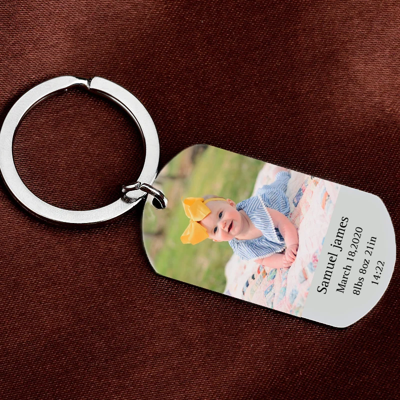 Брелок для ключей с гравировкой имени даты рождения | Украшения и аксессуары