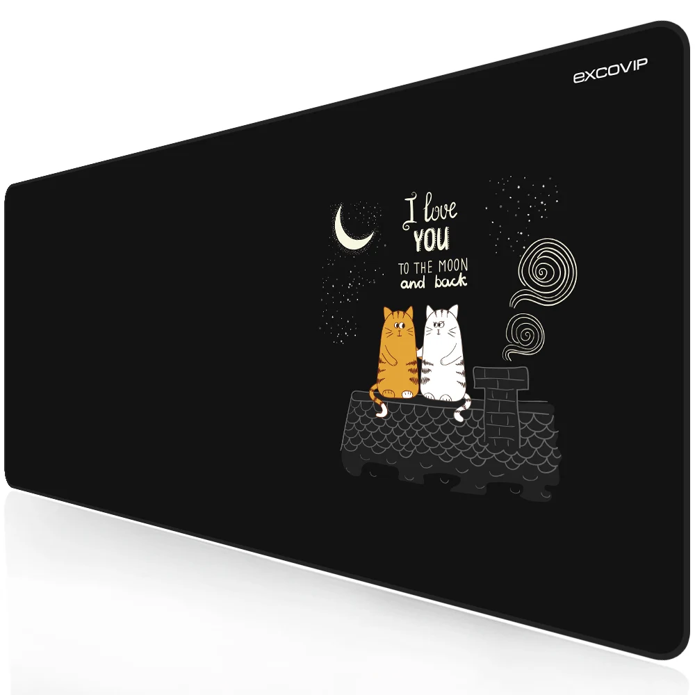 

EXCO Large Gaming Mouse Pad Stitched Edge Couple Cat Gamer Mouse Mat Carpet Computer Keyboard Anti-slip Rubber Mousepad Desk Pad