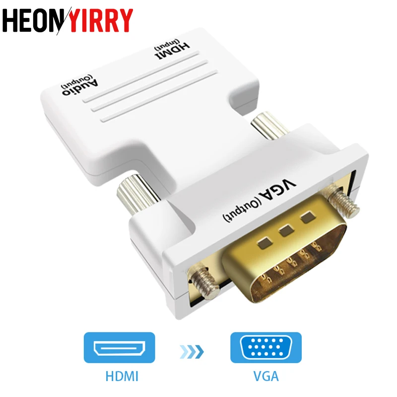 1080P HDMI к VGA адаптер папа женскому цифровой аналоговые аудио и видео конвертер
