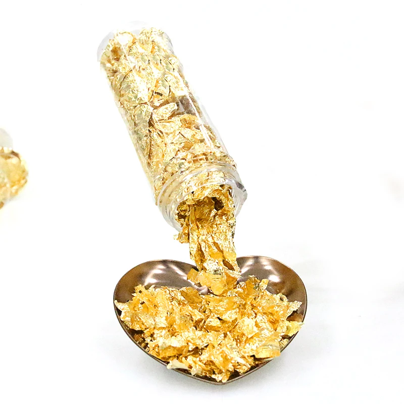 Съедобная имитация золотых хлопьев золотые фольги осколки серебряного золотого