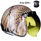 Лидер продаж 34, винтажные шлемы в стиле ретро, защитные шлемы, мотоциклетные шлемы, защитные шлемы с пузырьковым козырьком