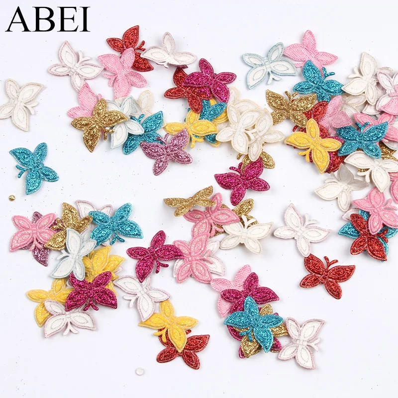 100 шт. разноцветные Мультяшные блестящие наклейки-бабочки для скрапбукинга | Дом