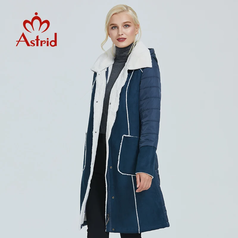 Женская зимняя куртка Astrid однотонная кожаная парка размера плюс AM 2082 2019|Женские