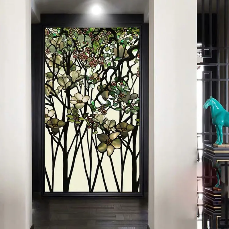 Церковная цветная матовая оконная пленка декоративная витражная наклейка