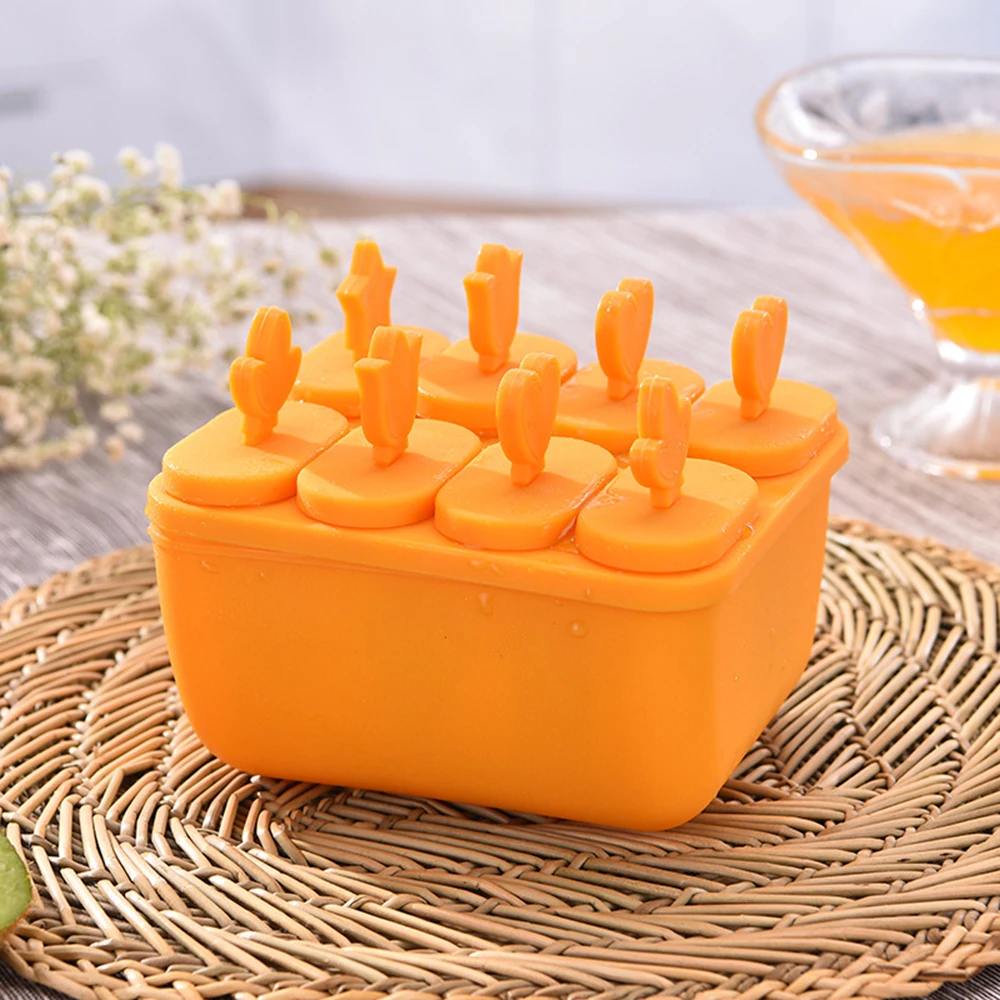 

6/8 Holes Food Grade Plastic Ice Cream Tubs Eco-Friendly Popsicle Mold Household Non-toxic Child Ice Cream Tools Kitchen Gadget