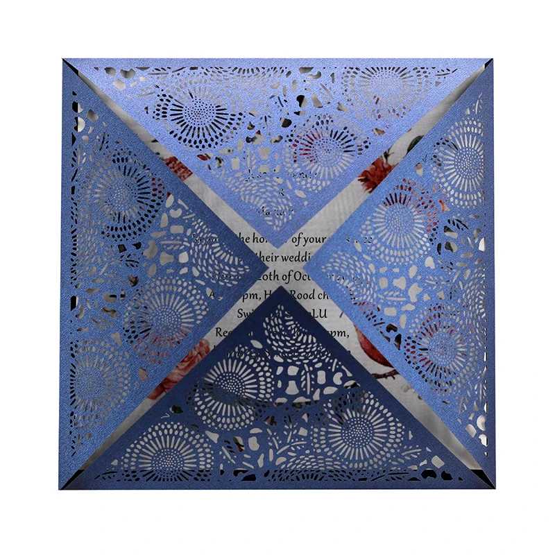 1 шт. элегантные квадратные Пригласительные открытки с цветочной лазерной резкой