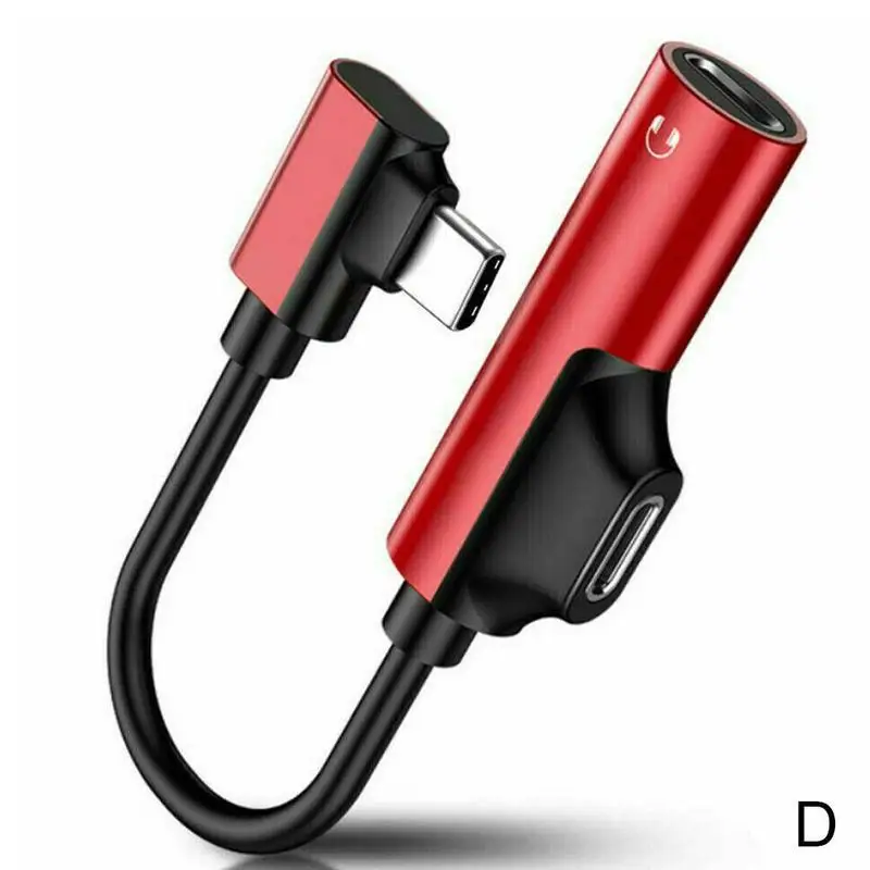 Удлинительный кабель для наушников 2 в 1 usb type C до 3,5 мм Jack адаптер для Xiaomi huawei samsung type-C OTG USB-C USBC сплиттеры - Цвет: D