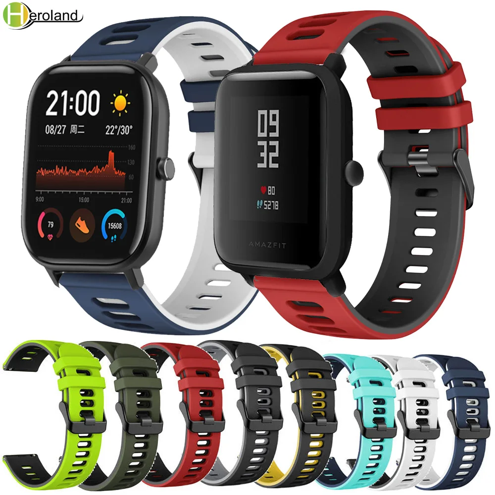 

Браслет ремешок для часов Huami Amazfit GTS / GTS2 GTR 47 мм силиконовый Смарт 20 мм 22 мм ремешок для часов Amazfit BIP / lite / BIP U Band