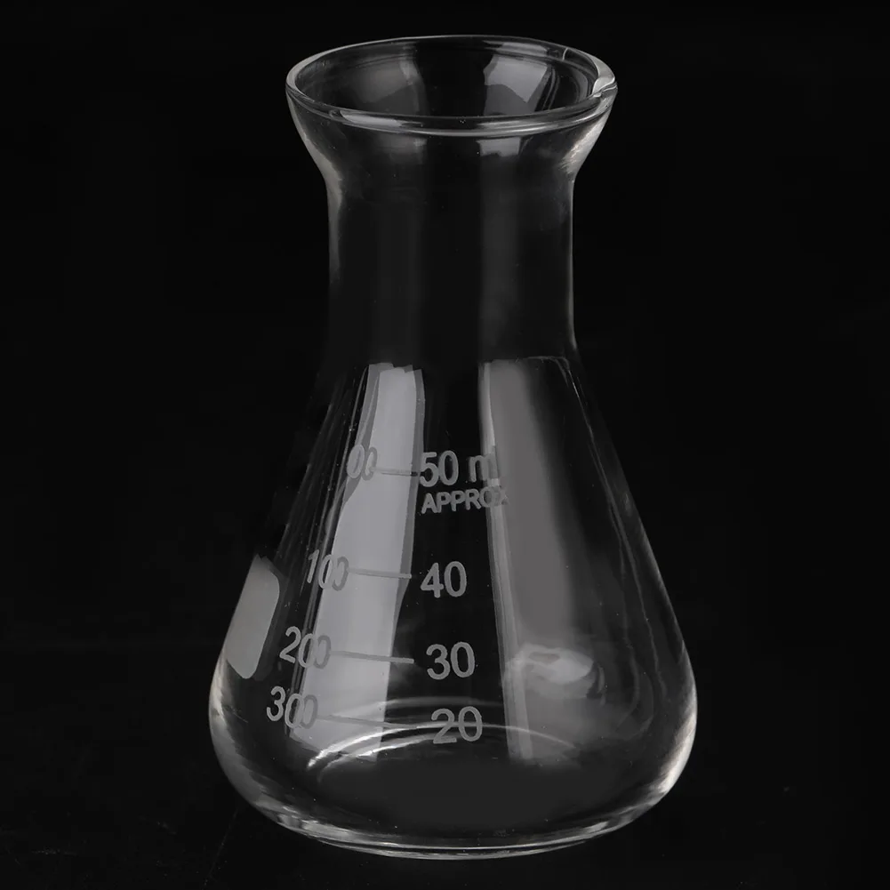 Коническая колба Erlenmeyer боросиликатный мерный стакан 50 мл-500 мл для ресторана