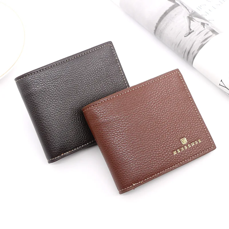 

New Men's Wallet Short Wallet Fashion Solid Color Business Wallet Casual Mens Wallets