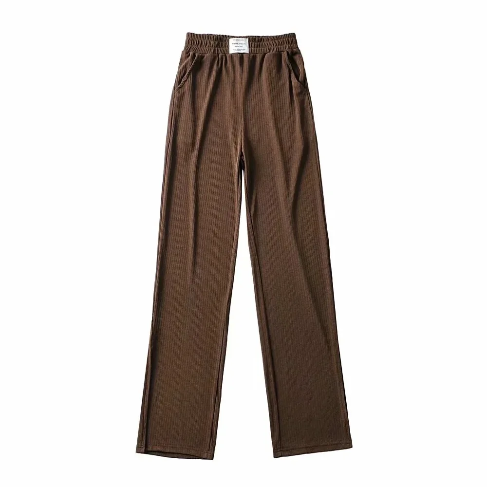 

TVVOVVIN 2021 Spring New High Waist Multi-color Trouser Women Korean All-match Casual Loose Split Straight Pants DO84