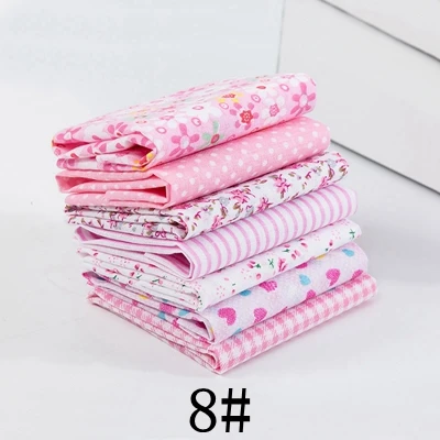8 7pcs 25X25cm 25x25 см или 10x10 см хлопчатобумажная ткань с принтом для шитья стеганые ткани для лоскутного рукоделия аксессуары ручной работы T7866 - Цвет: 8 7pcs 25X25cm