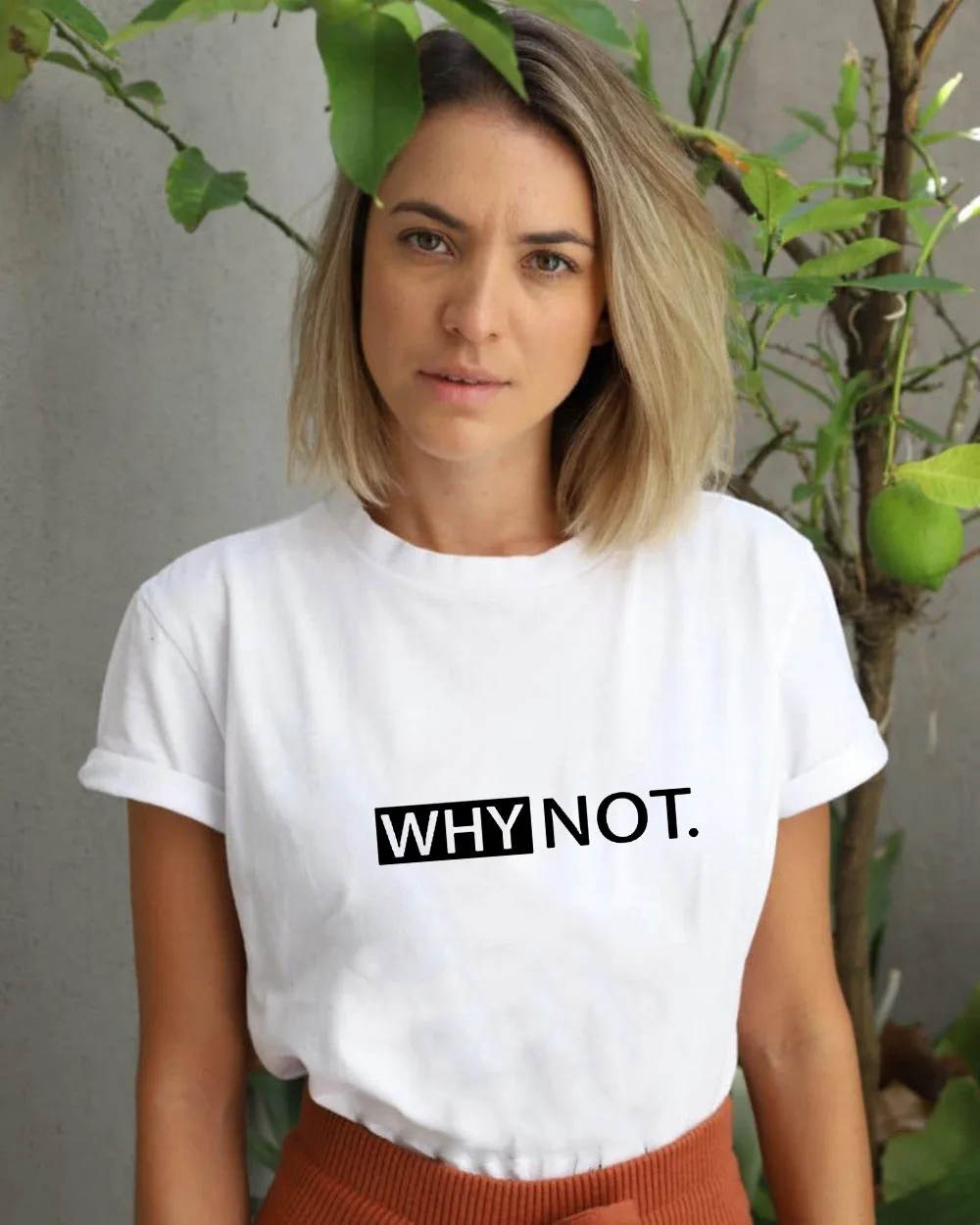 Футболка женская с коротким рукавом WHY NOT винтажная смешная рубашка надписью в