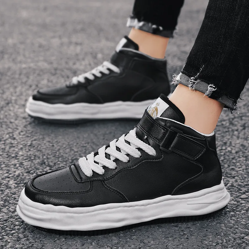 

Высокие мужские туфли для скейтборда, дышащая повседневная обувь на платформе, на шнуровке, весна