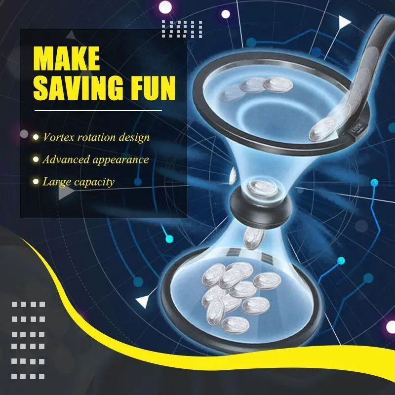 

Funny Coin Bank Gravity Vortex Piggy Bank Pressure Release Money Saving Spins Best Gift Desk Decoration Home Accessories