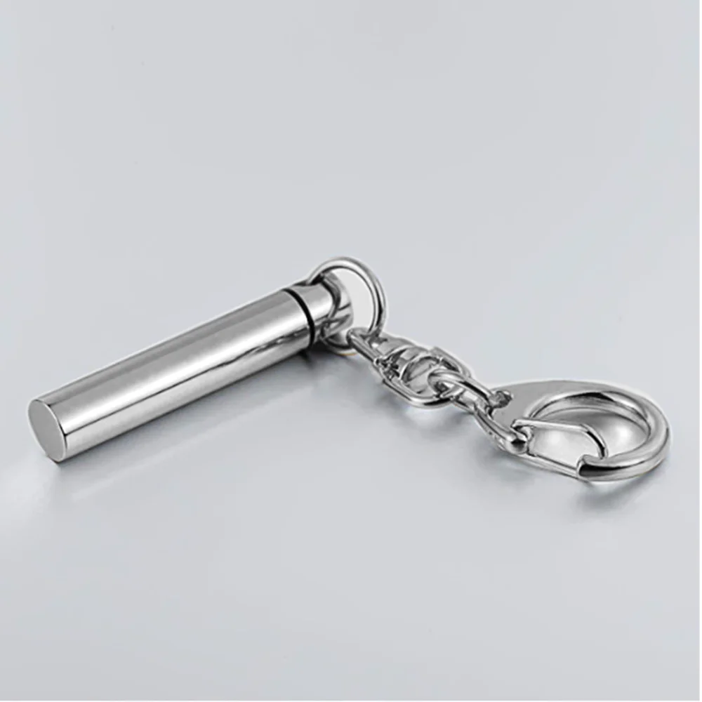 Брелок из нержавеющей стали с бесплатной гравировкой цилиндрическая капсула