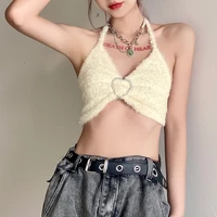 summer tank tops sexy tee harajuku diamond buckle hanging neck halter wrapped chest ladies street casual fashion 2021 new women