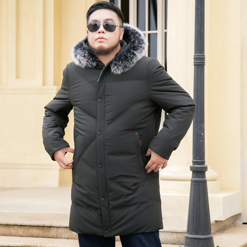 Плюс Размеры 5XL 6XL 7XL осень-зима пуховик Для Мужчин's Куртка–пуховик на 90% белом утином пуху Для Мужчин's Parker теплая куртка-пуховик - Цвет: ArmyGreen