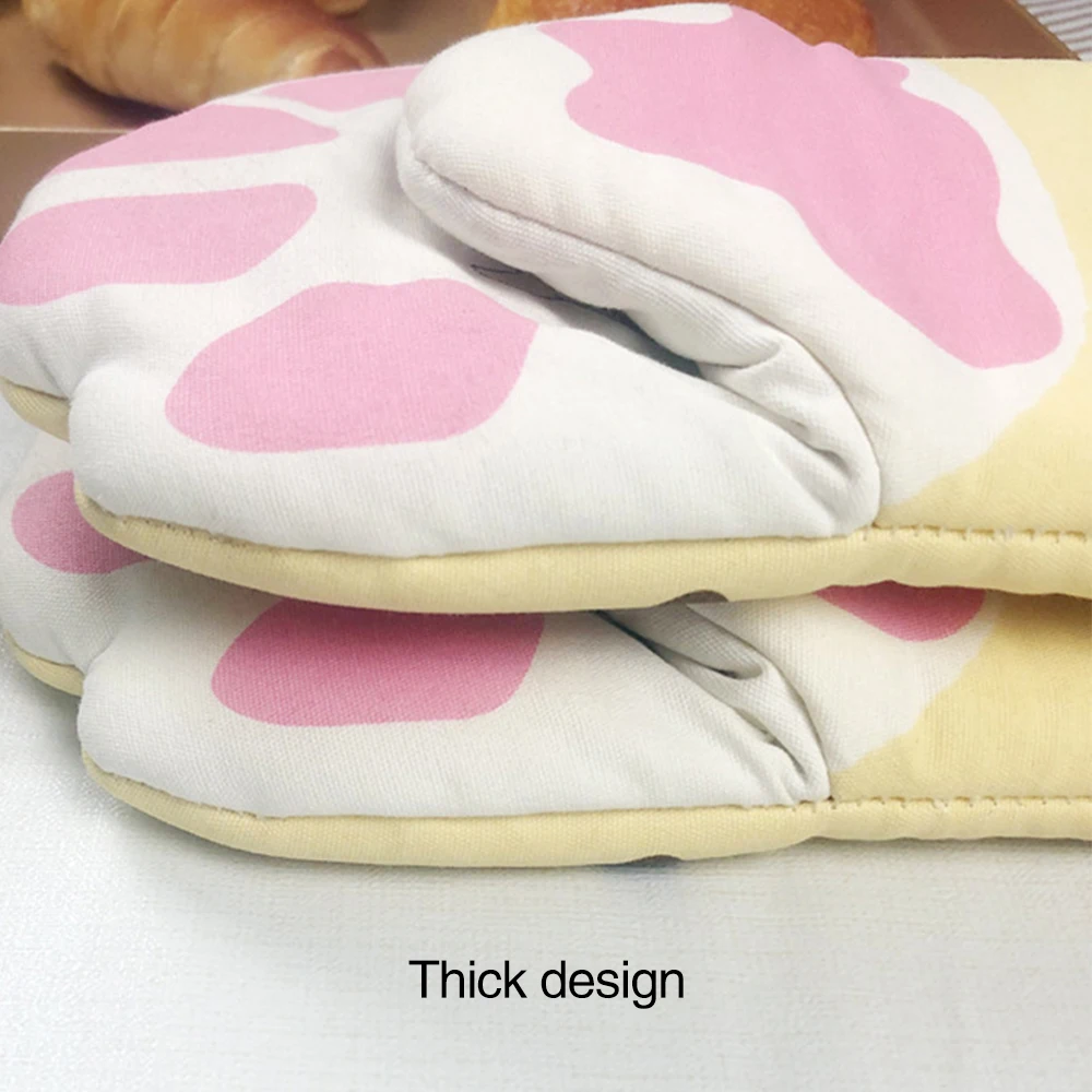 

3D Animal Cat Claw Oven Long Gloves Microwave Anti-scald Non-Slip Baking Insulated Gloves Home For Kitchen Party Supplies