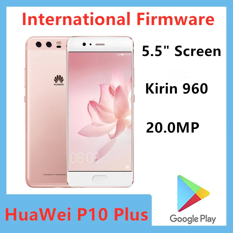 Оригинальный сотовый телефон HuaWei P10 Plus 4G LTE 960 МП Kirin 5 экран 2560
