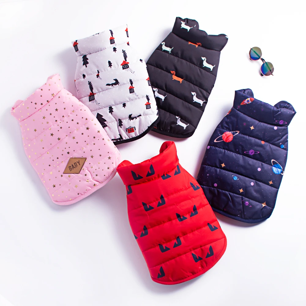 Зимние куртки для собак Одежда маленьких жилет кошек теплый наряд одежда