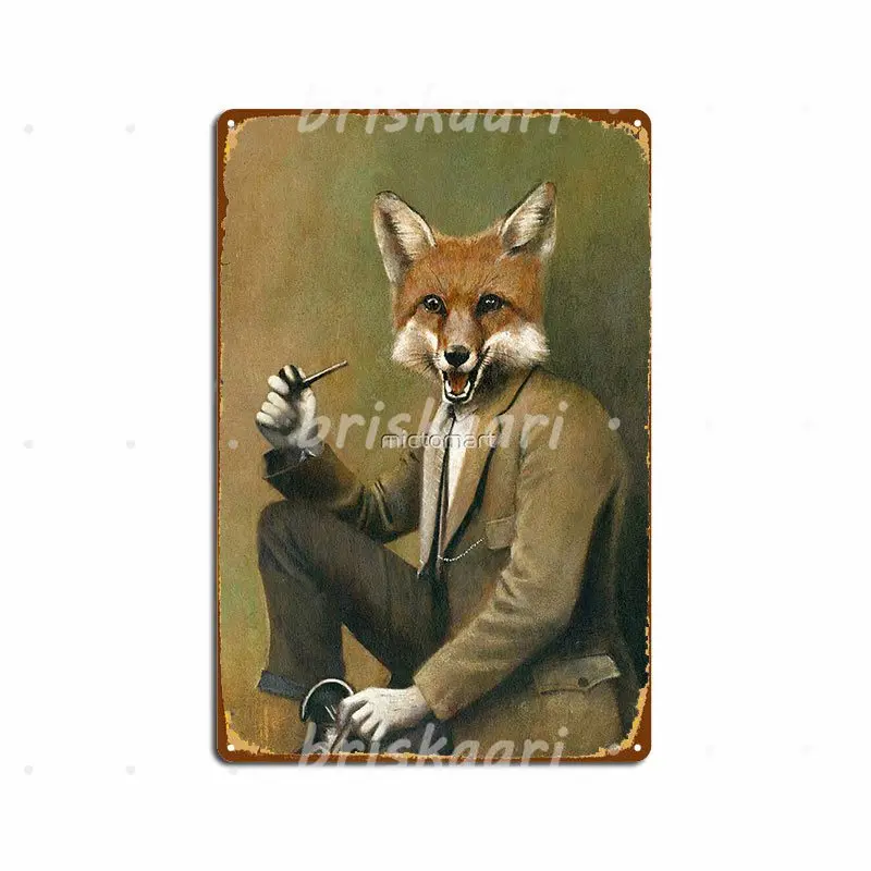 

Винтажные металлические плакаты Mr Fox, настенные пещера, дизайнерские металлические Плакаты для гостиной