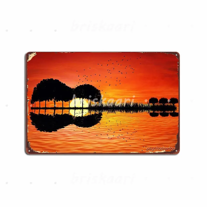 

Гитары остров закат металлические знаки для гаража клуб украшения настенные росписи украшения гаража металла Плакаты