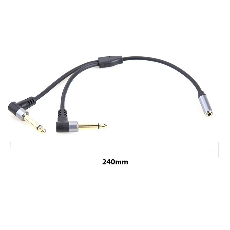 

0.24M 3.5mm Stereo Female to Double 6.35mm Stereo Male Cable 1/8 Inch Plug to 1/4 Inch Y Plug Y Splitter Adapter Cable