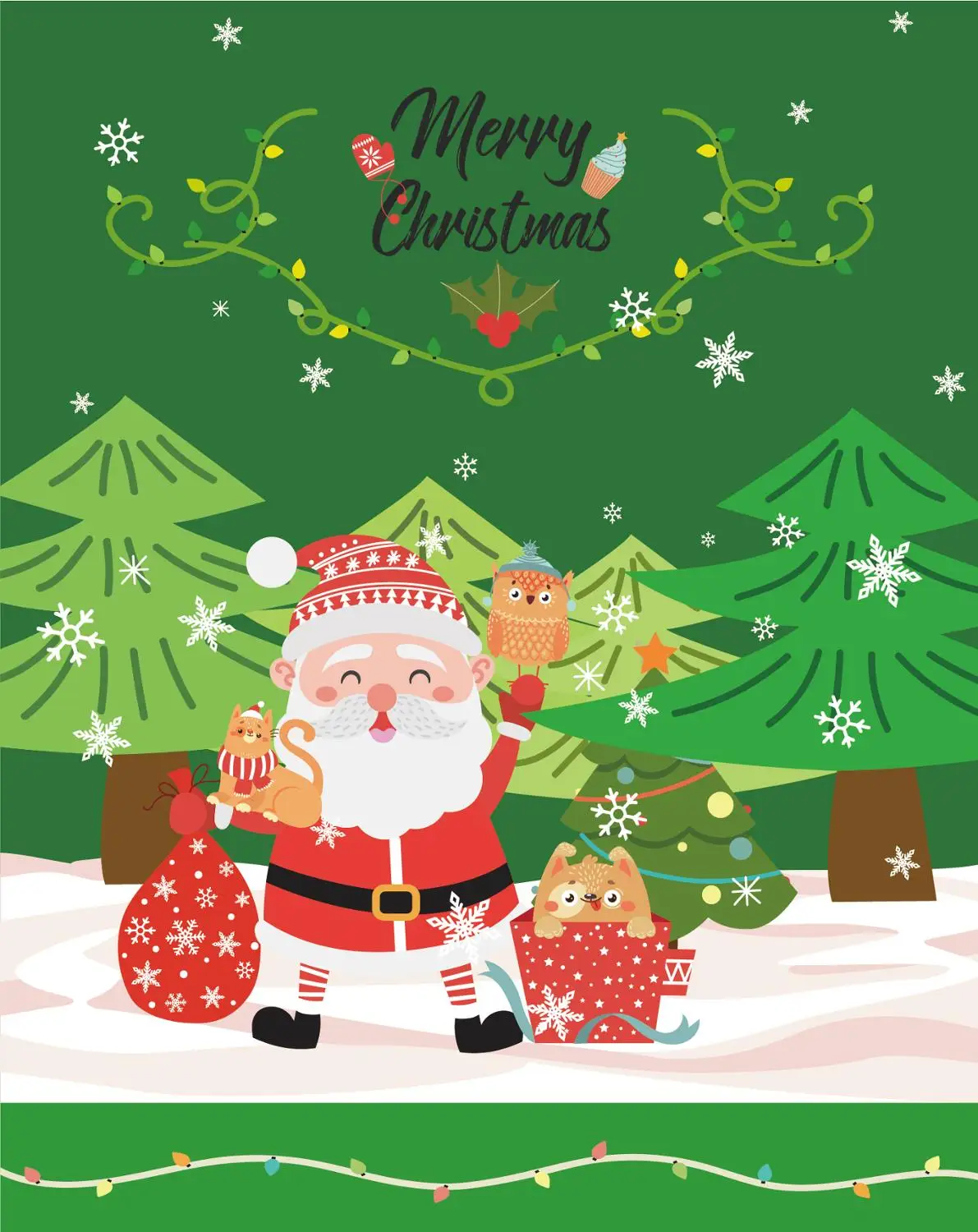

10pcs Santa Claus Christmas Tree Merry Christmas Party Non-woven Bags Gifts Candy Bags of Xmas Party Decorations