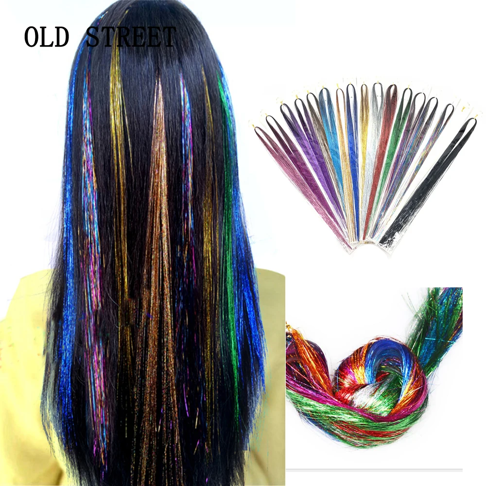Длина 90 см аксессуары для голографивечерние шикарные удлинители с блестками 150