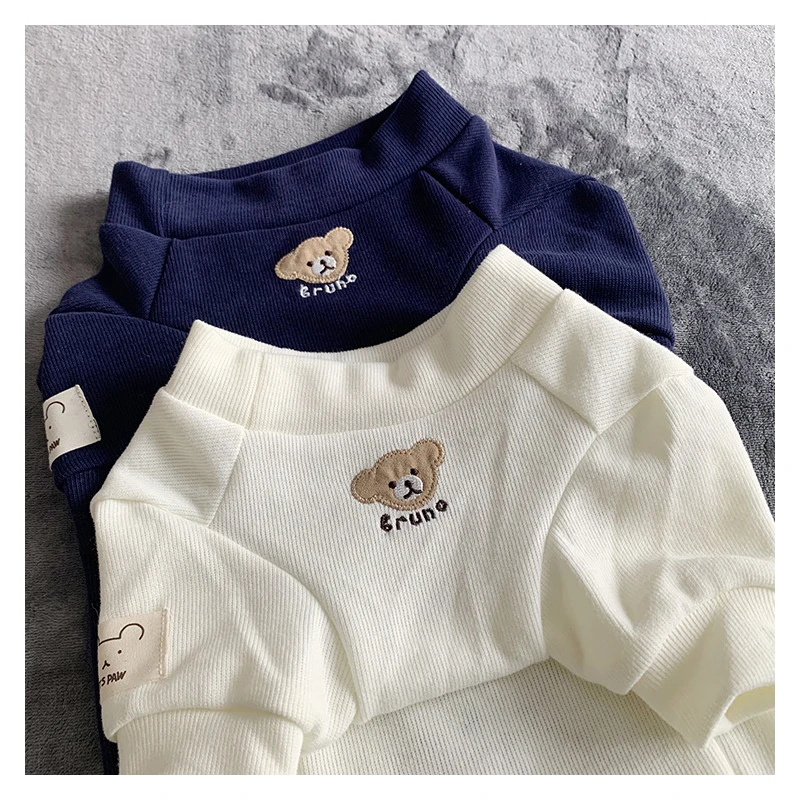 

Korean version of exquisite knitted pet clothing, spring cute bear cotton elastic, comfortable four seasons