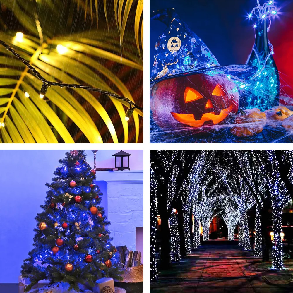 

100 LED Solar Light Outdoor Lamp Christmas String Lights Curtain Garland Merry Decorations For Home Xmas Ornaments New Year 2022