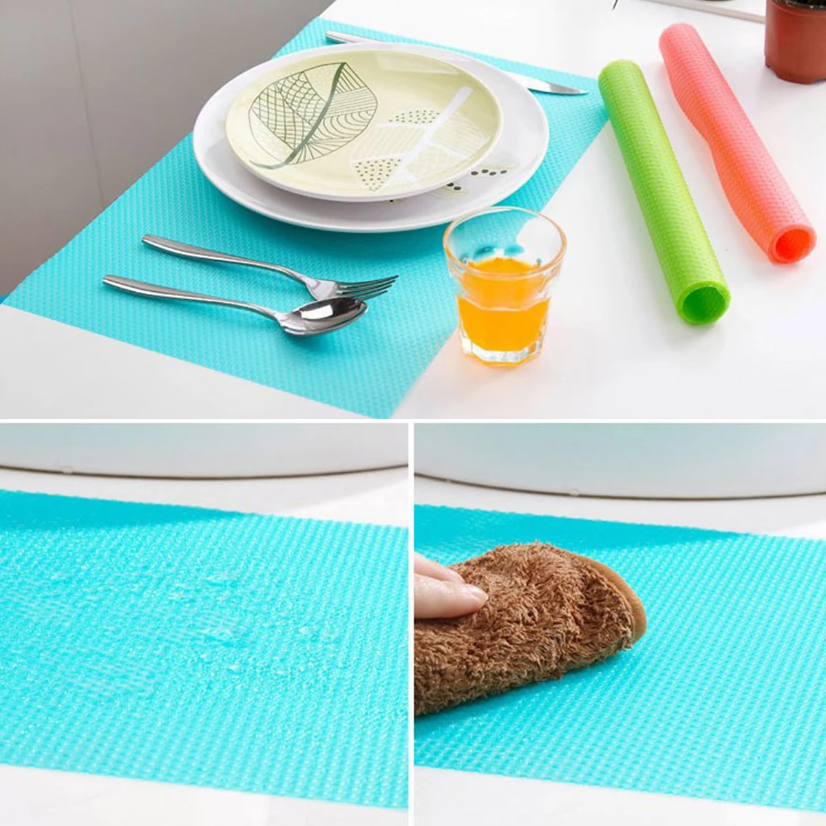 

Can Be Cut Fridge Mat Non-Slip Table Placemat 6Pcs Refrigerator Mat Antifouling Refrigerator Liners Washable Refrigerator Pad