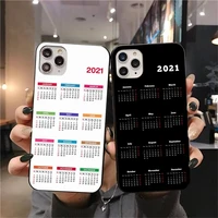 fashion 2021 calendar phone case for iphone 12 11 pro max mini xs max 8 7 6 6s plus x 5s se 2020 xr cover