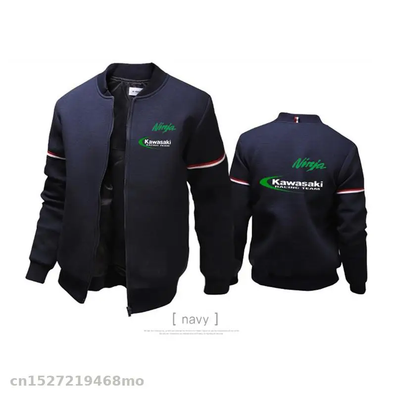 

2021 Lightweight knit for kawasaki jacket Zipper Sportswear Jacket Coat Man Pilot Jacket Casual Windbreaker Motorcycle coats kj