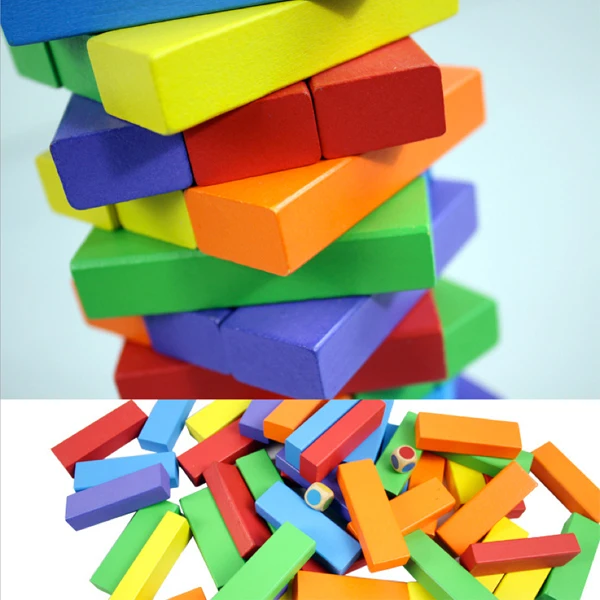 

D601 ju wood quality goods increase layer cascade folds fold number tall blocks 51 color desktop interactive games to play