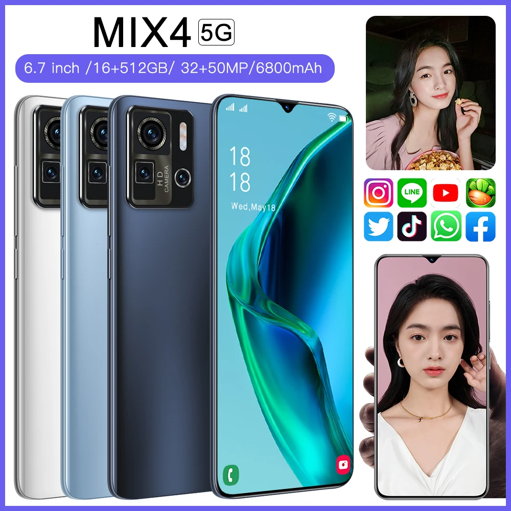 

MIX4 smartphone 8/12/16GB+128/256/512GB 6800mAh dual card dual standby Android 11 mobile phone