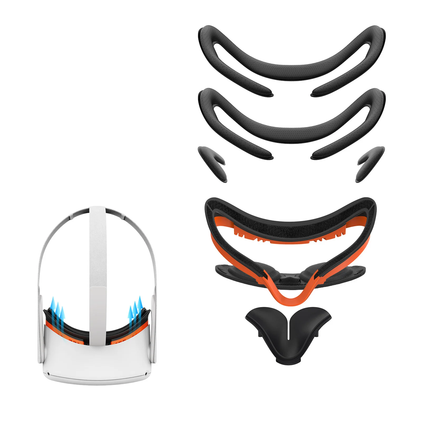 

7in1 Resilient VR Facial Bracket & Anti-Leakage Light PU Leather Foam Face Cover Pad Comfort Accessories For Oculus Quest 2 VR