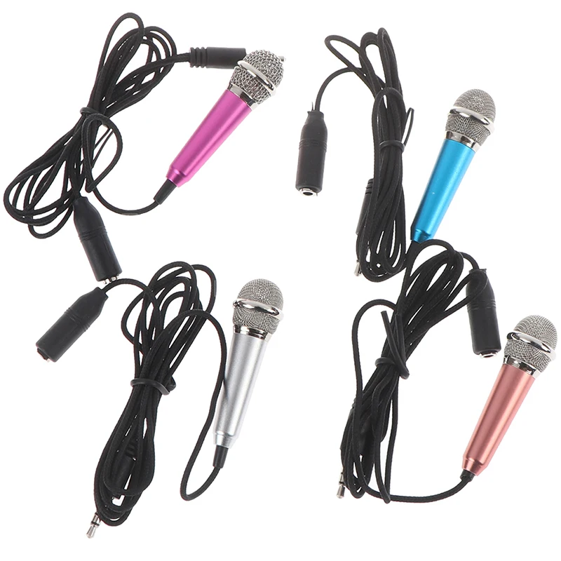 3.5mm Stereo Studio Mic KTV Karaoke Mini Microphone With Earphones/Stand Mount size: app.5.5cm*1.8cm | Электроника