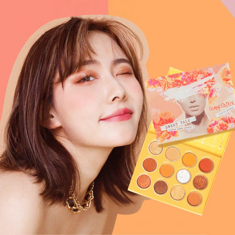 

Pearlescent Glitter Eye Shadow 12 Colors Pigment Eye Shadow Palette Matte Shimmer Eyeshadow Colorful Makeup Shiny Pallete TSLM2