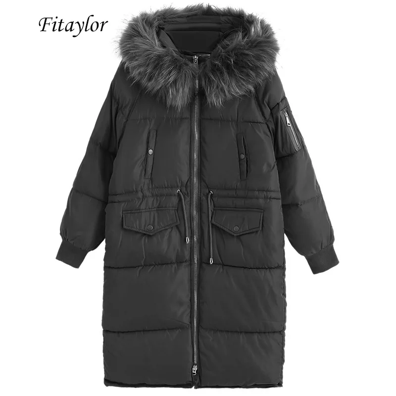 Ftaylor/зимняя женская теплая хлопковая куртка пальто с капюшоном парка толстым