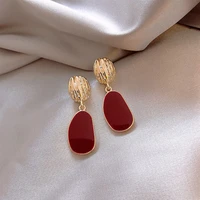 shela s925 sterling silverpins red gold color stud earrings for women waterdrop resin metal fashion jewelry pendientes dangle