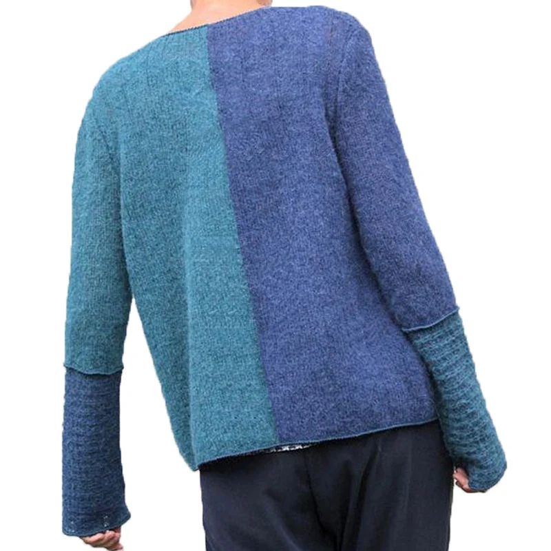 VITIANA Loose Casual Knit Sweater Women Autumn Female Long Sleeve Patchwork Knitted Sweaters Femme Plus Size 5XL Clothes