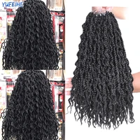 yufeihe 18inch ombre curly crochet braids synthetic box braiding hair heat resistant crochet braiding hair extensions for women