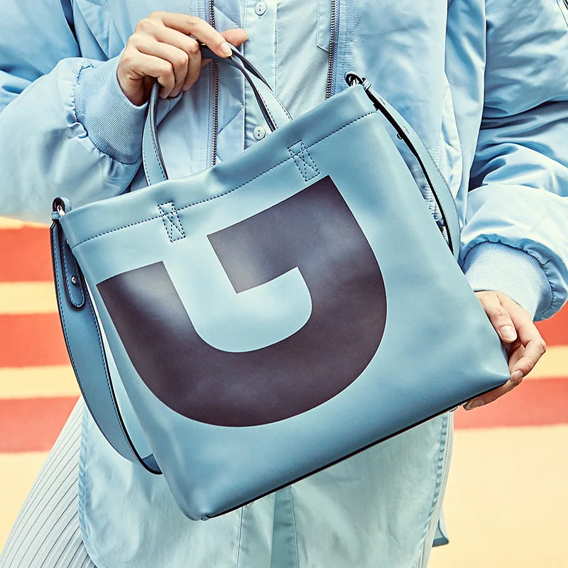 

Coated Cowhide Leather Women Composite Bag Large Capacity Fashion Handbags 2021 New Arrival Zipper One-shoulder Bag For Ladies