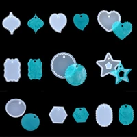 diy many kinds of hole crystal epoxy mold heart shaped tag molds five pointed star jewelry listing silicone mould wholesale